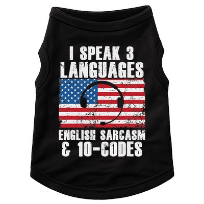 Funny Dispatcher 911 Emergency Operator Thin Yellow Line Doggie Tank