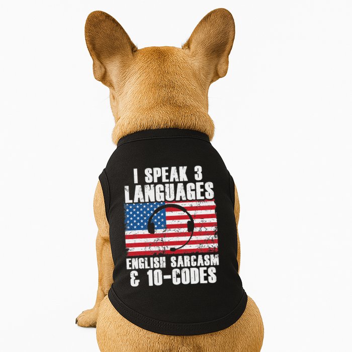 Funny Dispatcher 911 Emergency Operator Thin Yellow Line Doggie Tank