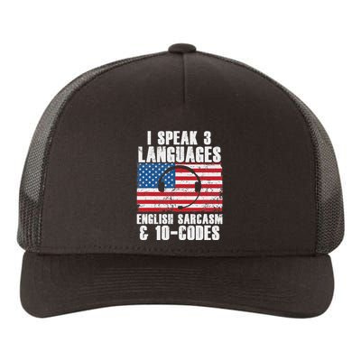 Funny Dispatcher 911 Emergency Operator Thin Yellow Line Yupoong Adult 5-Panel Trucker Hat