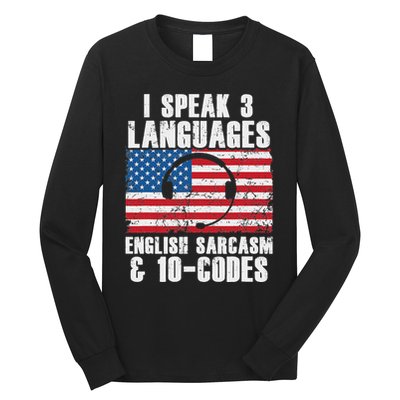 Funny Dispatcher 911 Emergency Operator Thin Yellow Line Long Sleeve Shirt