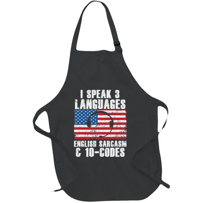 Funny Dispatcher 911 Emergency Operator Thin Yellow Line Full-Length Apron With Pockets