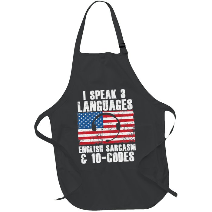 Funny Dispatcher 911 Emergency Operator Thin Yellow Line Apron