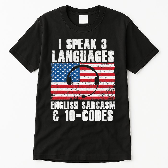 Funny Dispatcher 911 Emergency Operator Thin Yellow Line Tall T-Shirt