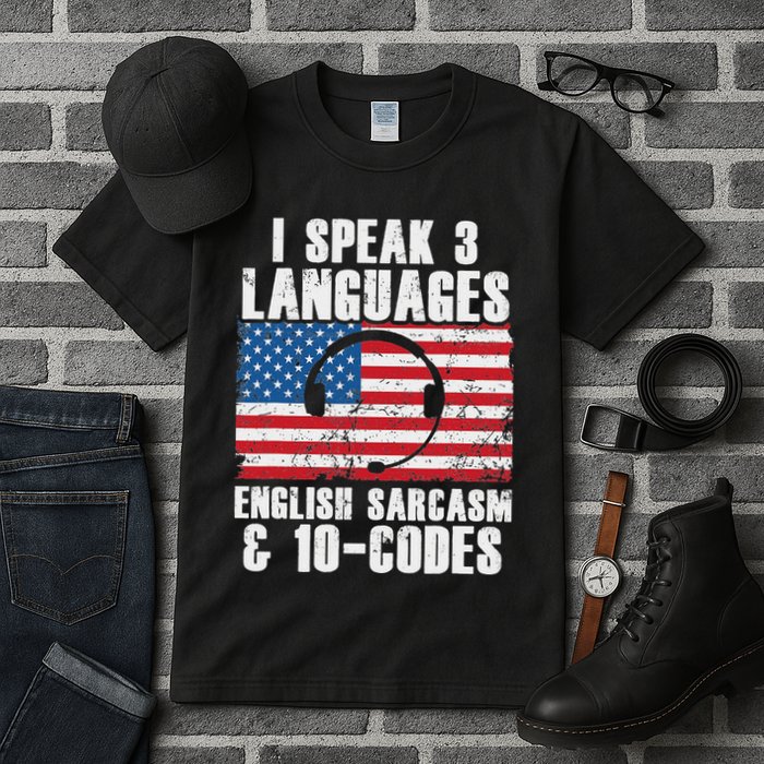 Funny Dispatcher 911 Emergency Operator Thin Yellow Line Tall T-Shirt