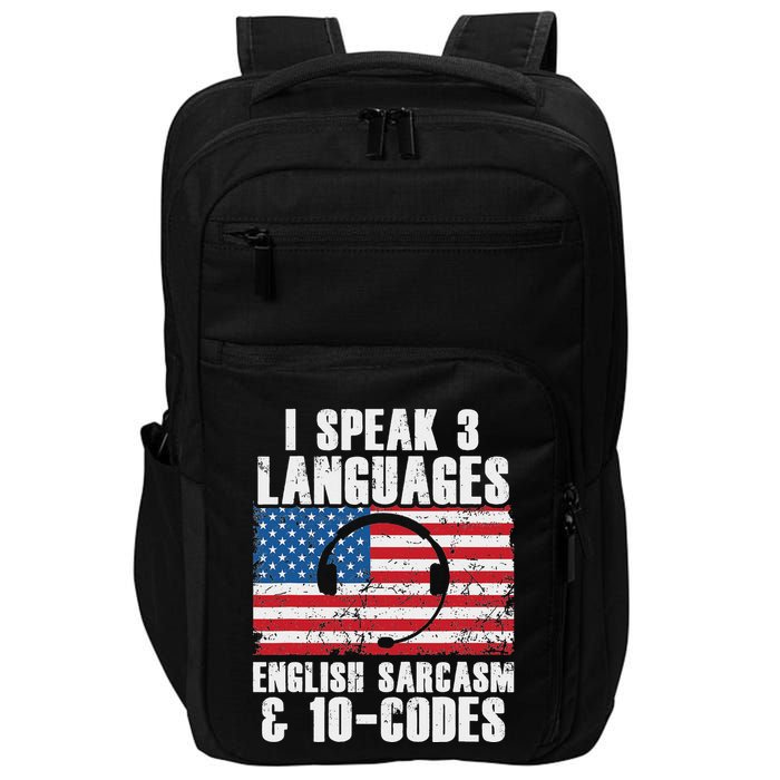 Funny Dispatcher 911 Emergency Operator Thin Yellow Line Impact Tech Backpack