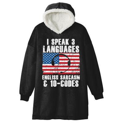 Funny Dispatcher 911 Emergency Operator Thin Yellow Line Hooded Wearable Blanket