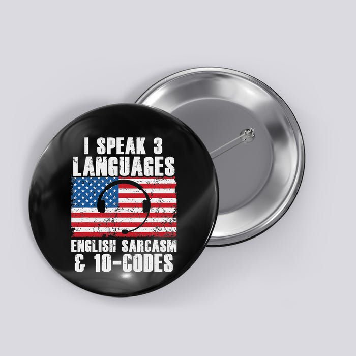 Funny Dispatcher 911 Emergency Operator Thin Yellow Line Button