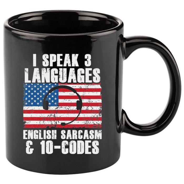Funny Dispatcher 911 Emergency Operator Thin Yellow Line 11oz C Handle Ceramic Mug