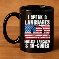 Funny Dispatcher 911 Emergency Operator Thin Yellow Line 11oz C Handle Ceramic Mug