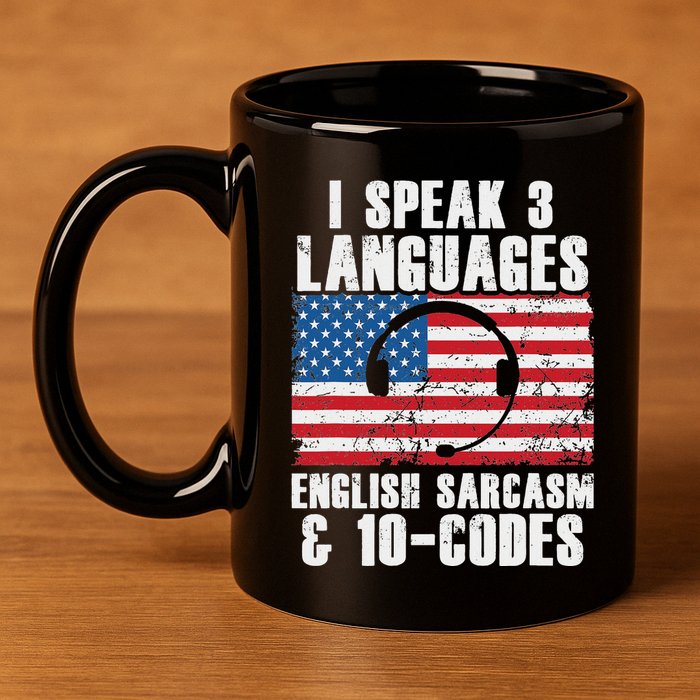 Funny Dispatcher 911 Emergency Operator Thin Yellow Line 11oz C Handle Ceramic Mug