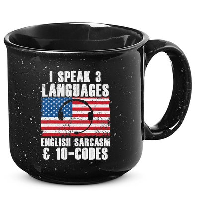 Funny Dispatcher 911 Emergency Operator Thin Yellow Line 15oz Campfire Ceramic Mug