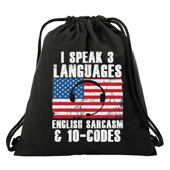 Funny Dispatcher 911 Emergency Operator Thin Yellow Line Drawstring Bag
