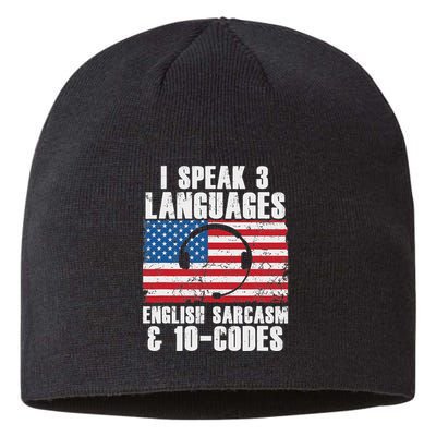 Funny Dispatcher 911 Emergency Operator Thin Yellow Line Sustainable Beanie