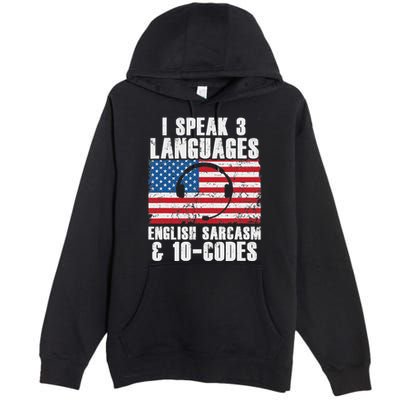 Funny Dispatcher 911 Emergency Operator Thin Yellow Line Premium Pullover Hoodie