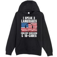 Funny Dispatcher 911 Emergency Operator Thin Yellow Line Premium Pullover Hoodie