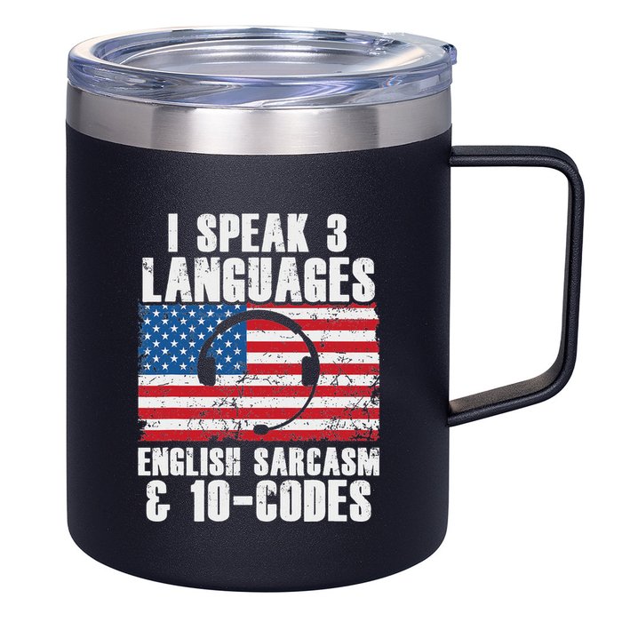 Funny Dispatcher 911 Emergency Operator Thin Yellow Line 12oz Stainless Steel Coffee Mug