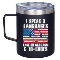 Funny Dispatcher 911 Emergency Operator Thin Yellow Line 12oz Stainless Steel Coffee Mug