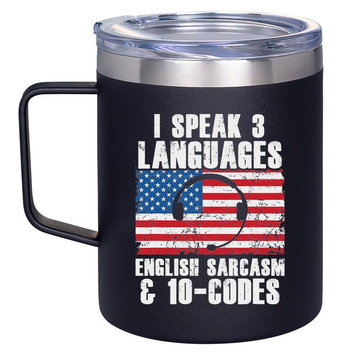 Funny Dispatcher 911 Emergency Operator Thin Yellow Line 12oz Stainless Steel Coffee Mug
