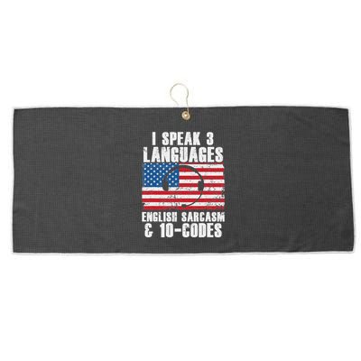 Funny Dispatcher 911 Emergency Operator Thin Yellow Line Large Microfiber Waffle Golf Towel