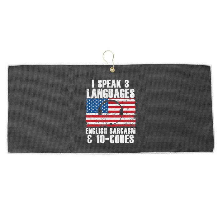 Funny Dispatcher 911 Emergency Operator Thin Yellow Line Large Microfiber Waffle Golf Towel