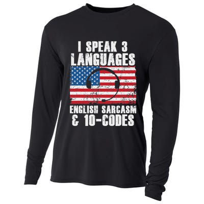 Funny Dispatcher 911 Emergency Operator Thin Yellow Line Cooling Performance Long Sleeve Crew
