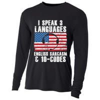 Funny Dispatcher 911 Emergency Operator Thin Yellow Line Cooling Performance Long Sleeve Crew