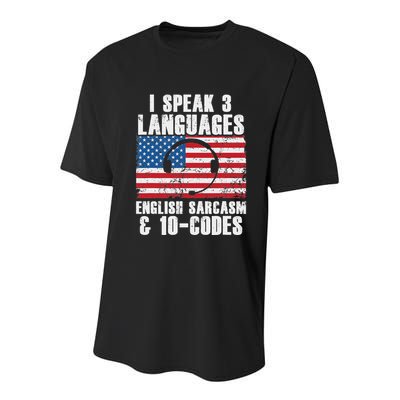 Funny Dispatcher 911 Emergency Operator Thin Yellow Line Youth Performance Sprint T-Shirt