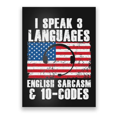 Funny Dispatcher 911 Emergency Operator Thin Yellow Line Poster