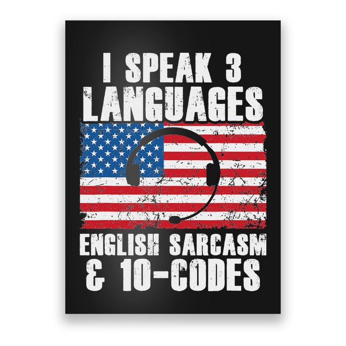 Funny Dispatcher 911 Emergency Operator Thin Yellow Line Poster