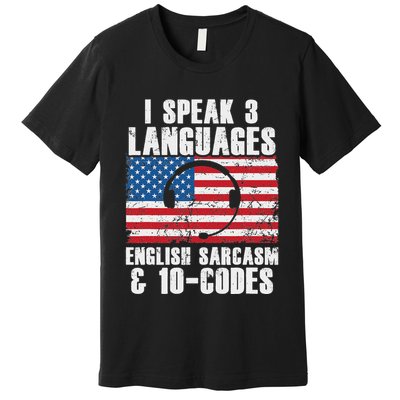 Funny Dispatcher 911 Emergency Operator Thin Yellow Line Premium T-Shirt