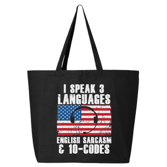 Funny Dispatcher 911 Emergency Operator Thin Yellow Line 25L Jumbo Tote