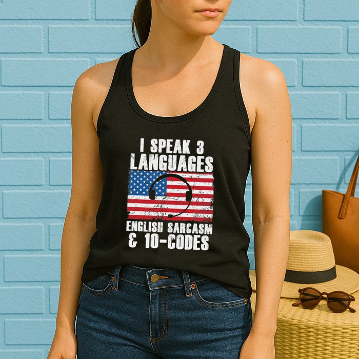 Funny Dispatcher 911 Emergency Operator Thin Yellow Line Womens Tank Top
