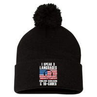 Funny Dispatcher 911 Emergency Operator Thin Yellow Line Pom Pom 12in Knit Beanie