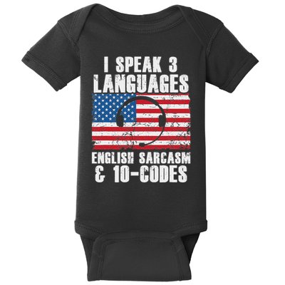 Funny Dispatcher 911 Emergency Operator Thin Yellow Line Baby Bodysuit
