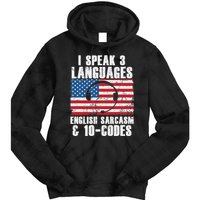 Funny Dispatcher 911 Emergency Operator Thin Yellow Line Tie Dye Hoodie