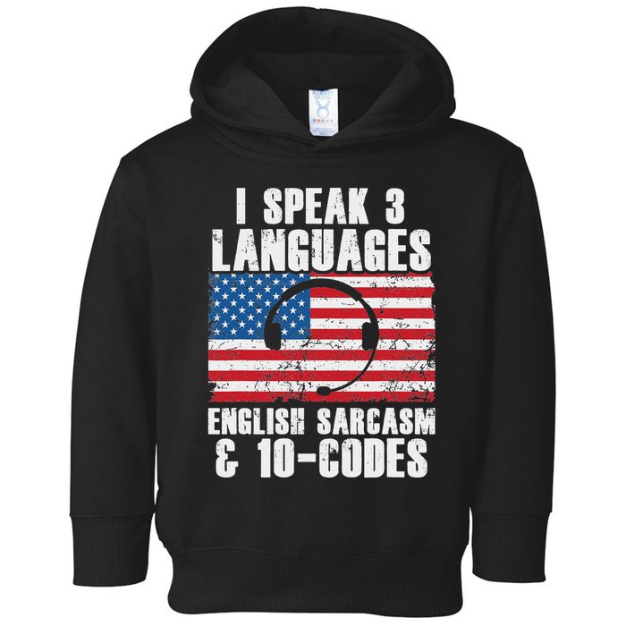 Funny Dispatcher 911 Emergency Operator Thin Yellow Line Toddler Hoodie
