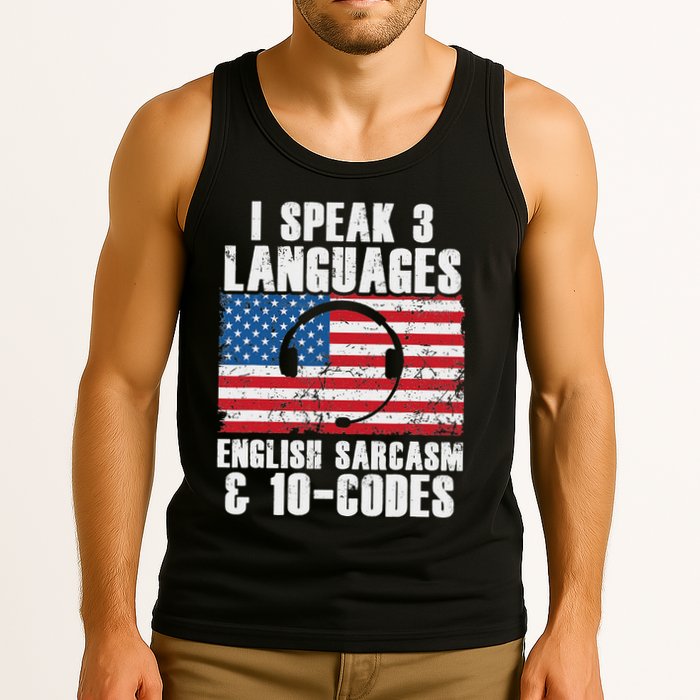 Funny Dispatcher 911 Emergency Operator Thin Yellow Line Tank Top