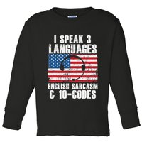 Funny Dispatcher 911 Emergency Operator Thin Yellow Line Toddler Long Sleeve Shirt