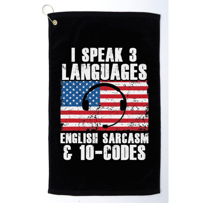Funny Dispatcher 911 Emergency Operator Thin Yellow Line Golf Towel