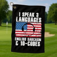 Funny Dispatcher 911 Emergency Operator Thin Yellow Line Golf Towel