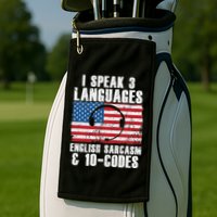 Funny Dispatcher 911 Emergency Operator Thin Yellow Line Golf Towel
