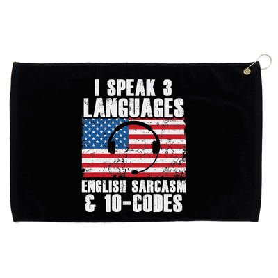 Funny Dispatcher 911 Emergency Operator Thin Yellow Line Grommeted Golf Towel