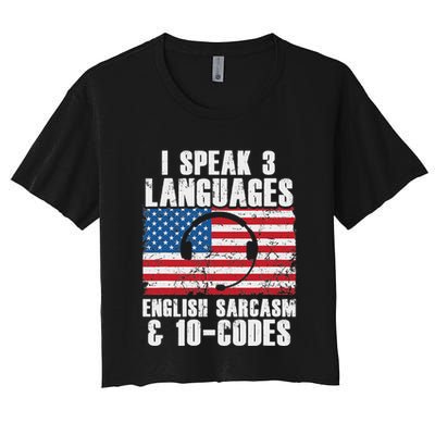 Funny Dispatcher 911 Emergency Operator Thin Yellow Line Crop Top