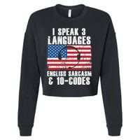 Funny Dispatcher 911 Emergency Operator Thin Yellow Line Cropped Pullover Crew