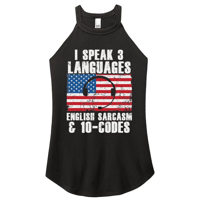 Funny Dispatcher 911 Emergency Operator Thin Yellow Line Women's Perfect Tri Rocker Tank