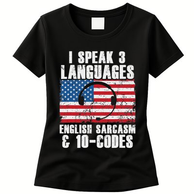 Funny Dispatcher 911 Emergency Operator Thin Yellow Line Womens T-Shirt
