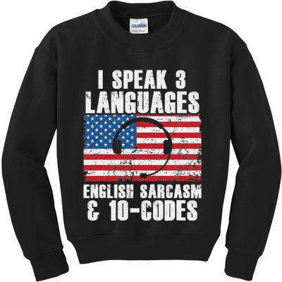 Funny Dispatcher 911 Emergency Operator Thin Yellow Line Kids Sweatshirt