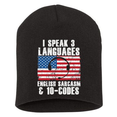 Funny Dispatcher 911 Emergency Operator Thin Yellow Line Short Acrylic Beanie