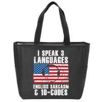 Funny Dispatcher 911 Emergency Operator Thin Yellow Line Zip Tote Bag