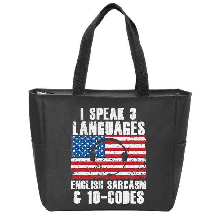 Funny Dispatcher 911 Emergency Operator Thin Yellow Line Zip Tote Bag